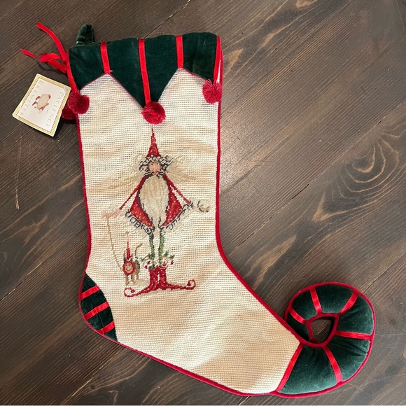 Patience Brewster Santa Christmas Stocking - Picture 1 of 4